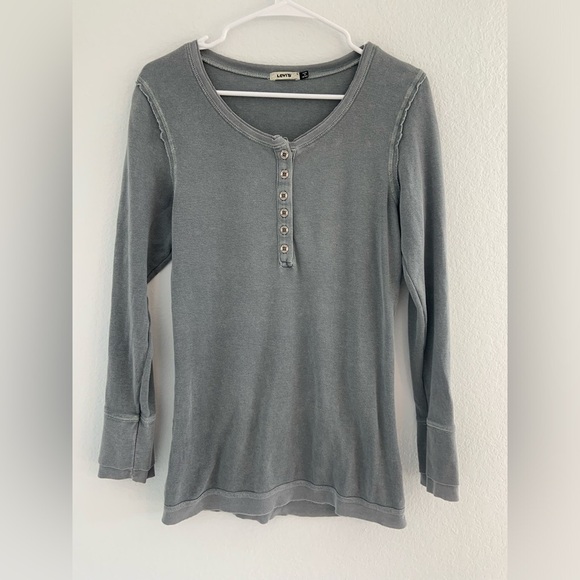 Levi’s Soft Cotton Henley Grey Large - Picture 2 of 7